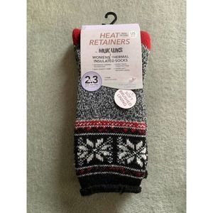 Muk Luks winter socks size 6-11 thermal raw edge insulated thick Nordic